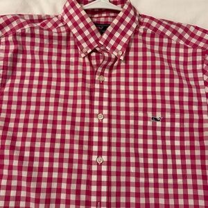 Vineyard Vines Pink and White Checkered Shirt